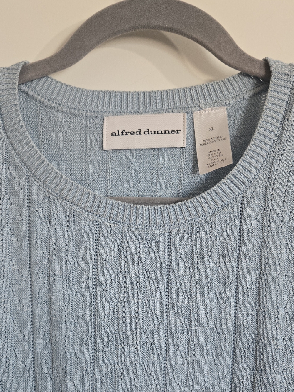 Alfred Dunner Light Blue Knit Sweater Top